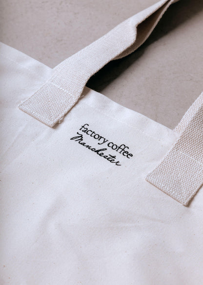 White The Factory Coffee TOTE