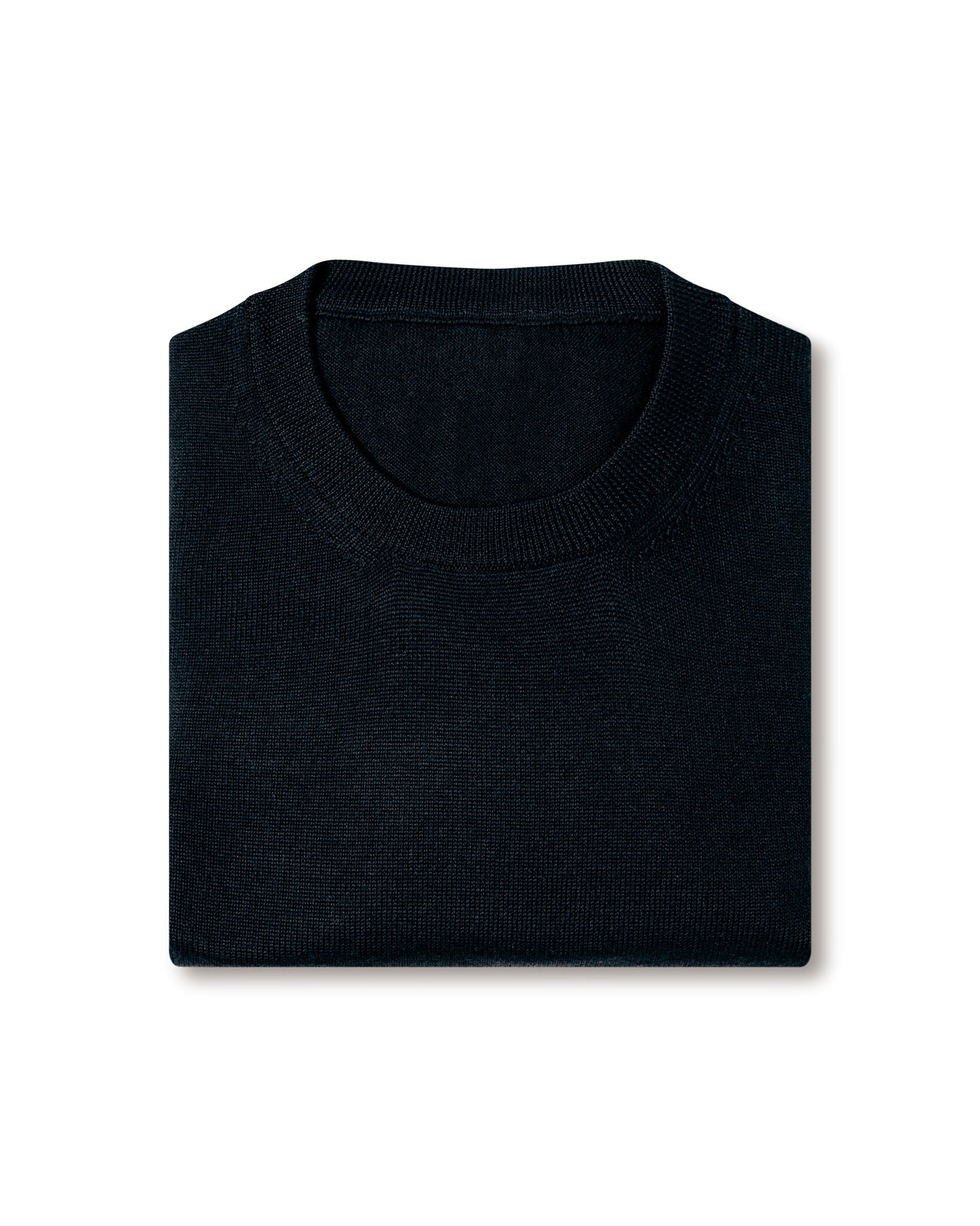Black Long Sleeve Crew Neck Merino Jumper
