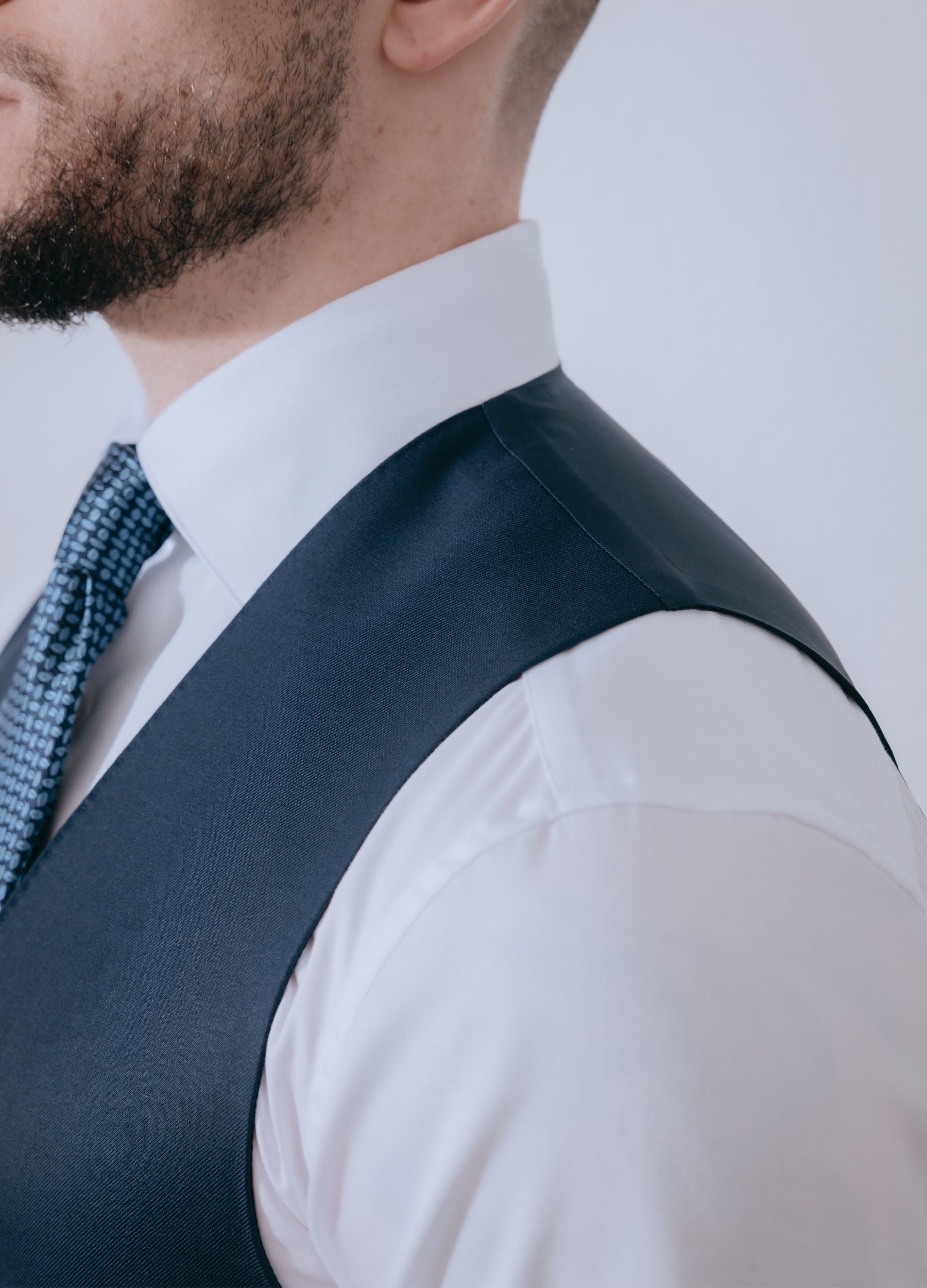 Light Navy Blue Wool Waistcoat
